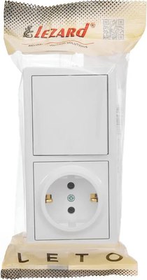 Блок выключатель+розетка Lezard Leto 752-0200-170BAP