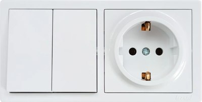 Блок выключатель+розетка Lezard Leto 752-0200-170BKP - фото