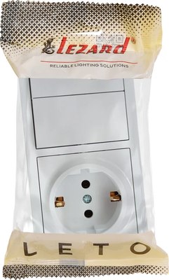 Блок выключатель+розетка Lezard Leto 752-0200-170BKP