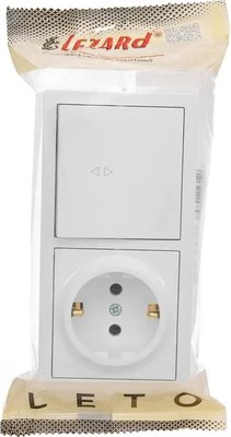 Блок выключатель+розетка Lezard Leto 752-0200-170BVP