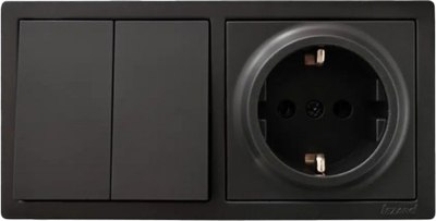 Блок выключатель+розетка Lezard Leto 752-4200-170BKP - фото