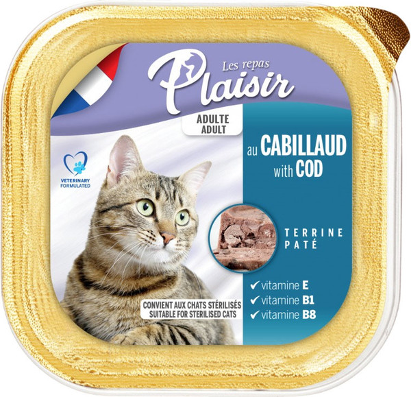 Влажный корм для кошек Plaisir паштет из трески - фото