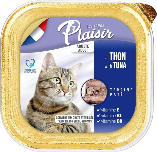 Влажный корм для кошек Plaisir паштет из тунца - фото