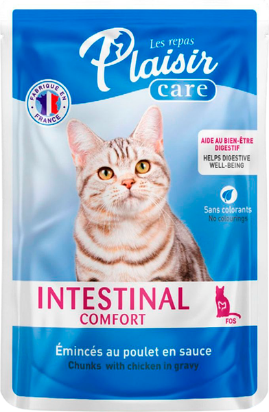 Влажный корм для кошек Plaisir Care Intestinal Comfort для регулирования микрофлоры кишечника - фото