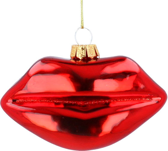 Елочная игрушка Gisela Graham All Glass. Красные губы / 02325 - фото