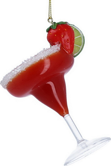 Елочная игрушка Gisela Graham All Glass. Клубничный дайкири / 02663 - фото