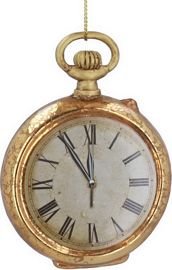 Елочная игрушка Gisela Graham All Glass. Карманные часы / 02444 - фото