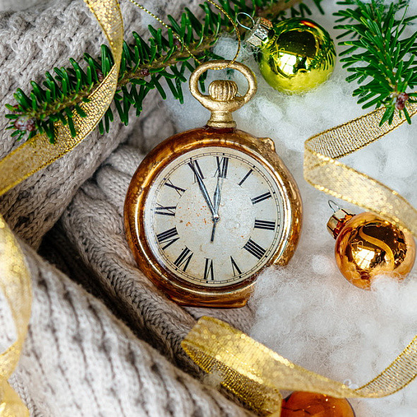 Елочная игрушка Gisela Graham All Glass. Карманные часы / 02444