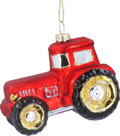 Елочная игрушка Gisela Graham All Glass. Трактор / 02654 - фото