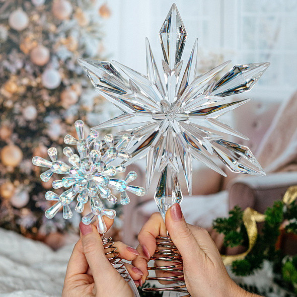 Верхушка для елки Gisela Graham Winter Tales. Снежинка-звезда / 34825