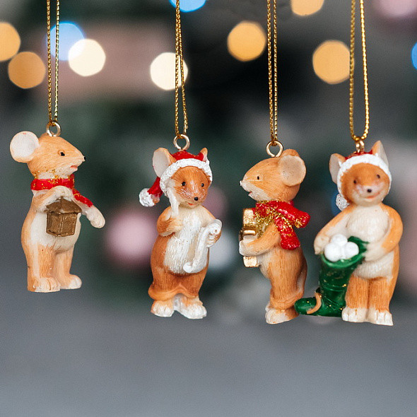 Елочная игрушка Gisela Graham Nostalgia. Мышонок / 14422