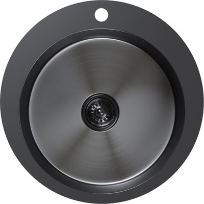 Мойка кухонная Mixline Pro 554770 (черный графит, с сифоном)