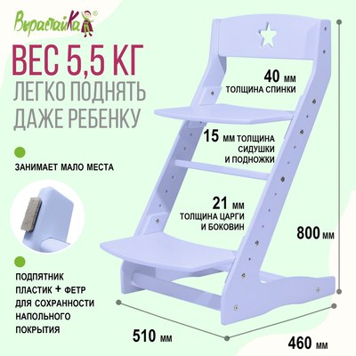 Стул детский Millwood Вырастайка 2 стандарт СДН-3 В2