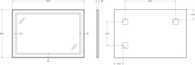 Зеркало BelBagno SPC-KRAFT-1200-800-SENS-NERO