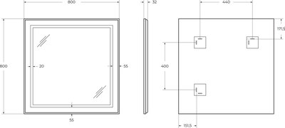 Зеркало BelBagno SPC-KRAFT-800-800-SENS-AL