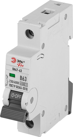 Выключатель автоматический ЭРА Pro VA63-1P63B4.5 ВА47-63 1P 63А / Б0059376 - фото