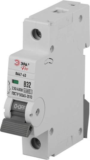 Выключатель автоматический ЭРА Pro VA63-1P32B4.5 ВА47-63 1P 32А / Б0059373 - фото