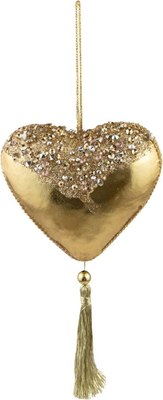 Подвеска новогодняя Азалия Декор Сердце с кисточкой 688222070 - фото
