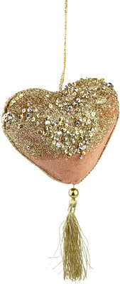Подвеска новогодняя Азалия Декор Сердце с кисточкой 688222047 - фото
