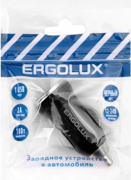 Адаптер питания автомобильный Ergolux ELX-CA01P-C02