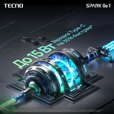 Смартфон Tecno Spark Go 1 4GB/128GB / KL4 (Startrail Black)