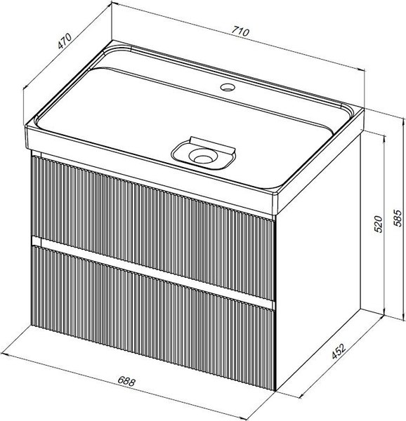 Тумба с умывальником Aquanet Альтера 70 / 337155