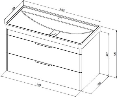 Тумба с умывальником Aquanet Ирис New 100 / 339280