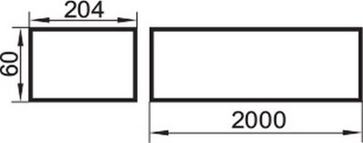 Воздуховод жесткий Семь ветров Канал ПВХ плоский 204x60мм / 8020