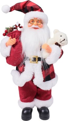 Фигура под елку AksHome Санта-Клаус с мишкой - фото