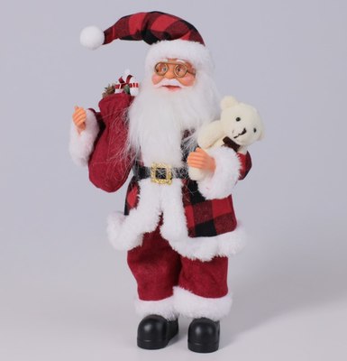 Фигура под елку AksHome Санта-Клаус с мишкой