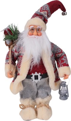 Фигура под елку AksHome Санта-Клаус с фонариком - фото