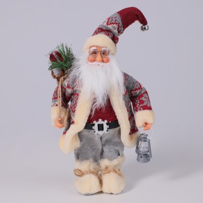 Фигура под елку AksHome Санта-Клаус с фонариком