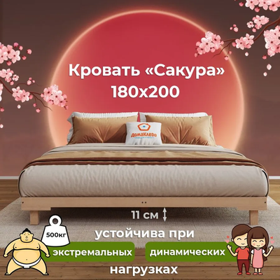 Двуспальная кровать Домаклево Сакура 180x200