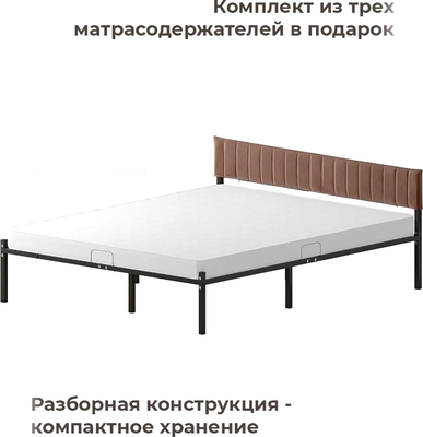 Двуспальная кровать Домаклево Лофт Компакт 120x190