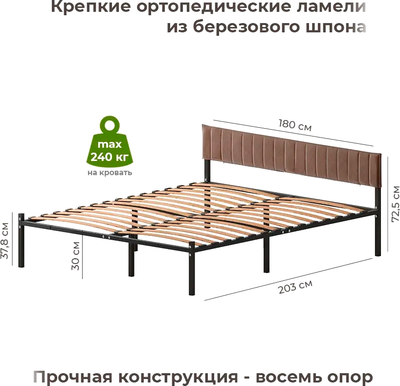 Двуспальная кровать Домаклево Лофт Компакт 180x200