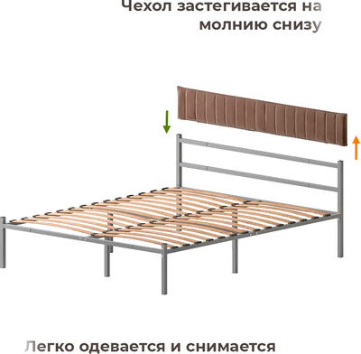 Двуспальная кровать Домаклево Лофт Компакт 120x200