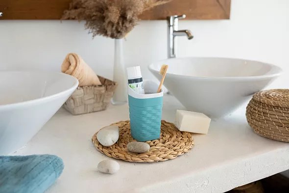 Стакан для зубной щетки и пасты Полимербыт Reef / 4315901