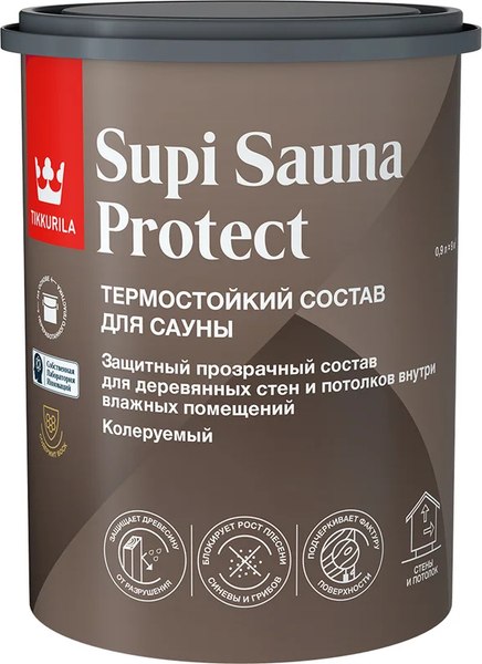 Пропитка для дерева Tikkurila Supi Sauna Protect EP - фото
