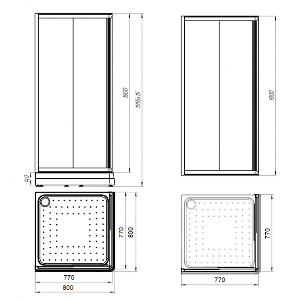 Душевой уголок Radomir 80 / 1-09-1-0-0-0070