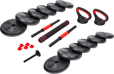 Набор гантелей Ametist Со штангой и гирями 6 в 1 - фото