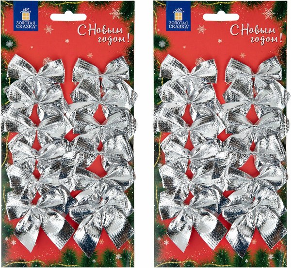Набор елочных игрушек Золотая сказка Бантики / 592156