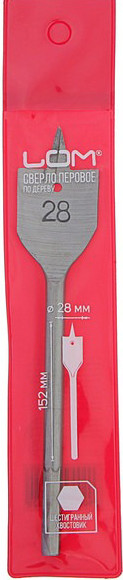 Сверло LOM Перовое шестигранный хвостовик по дереву 28x152мм / 2598232