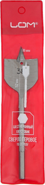 Сверло LOM Перовое шестигранный хвостовик по дереву 38x152мм / 2598237