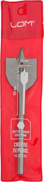 Сверло LOM Перовое шестигранный хвостовик по дереву 35x152мм / 2598235