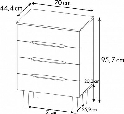 Комод Polini Kids Simple 3602 / 0002751.31