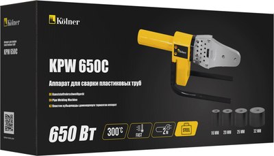 Паяльник для полипропиленовых труб Kolner KPW 650C 
