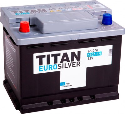 Автомобильный аккумулятор TITAN Euro Silver 620A L+ (65 А/ч) - фото