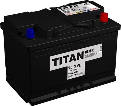 Автомобильный аккумулятор TITAN Standart 600A R+ (70 А/ч) - фото