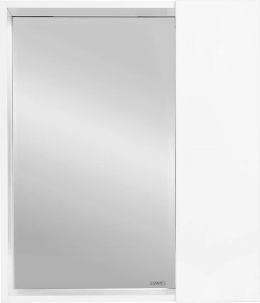 Шкаф с зеркалом для ванной Viant Берлин 60 / VBER60BEL-ZSH