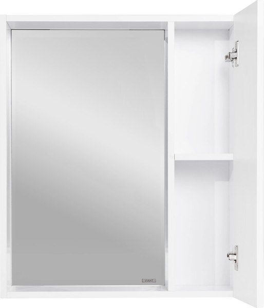 Шкаф с зеркалом для ванной Viant Берлин 60 / VBER60BEL-ZSH